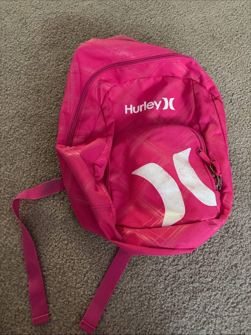 Hurley Bright Pink Women's Backpack with White Logo